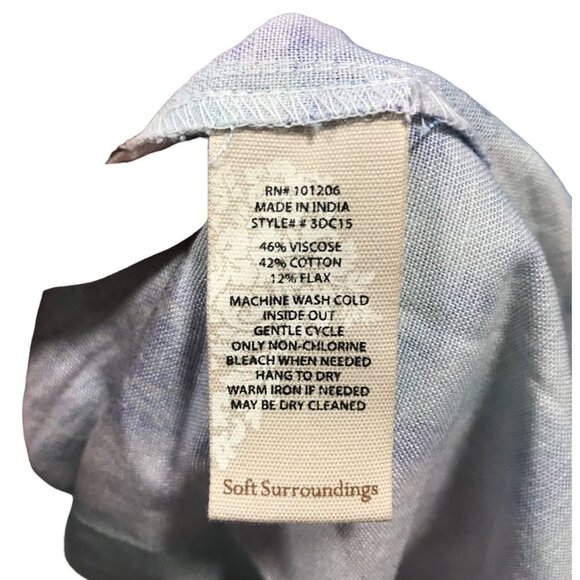 Soft Surroundings Purple Lavender White 3/4 length sleeve Womens Dress  Small Pe - Picture 3 of 4